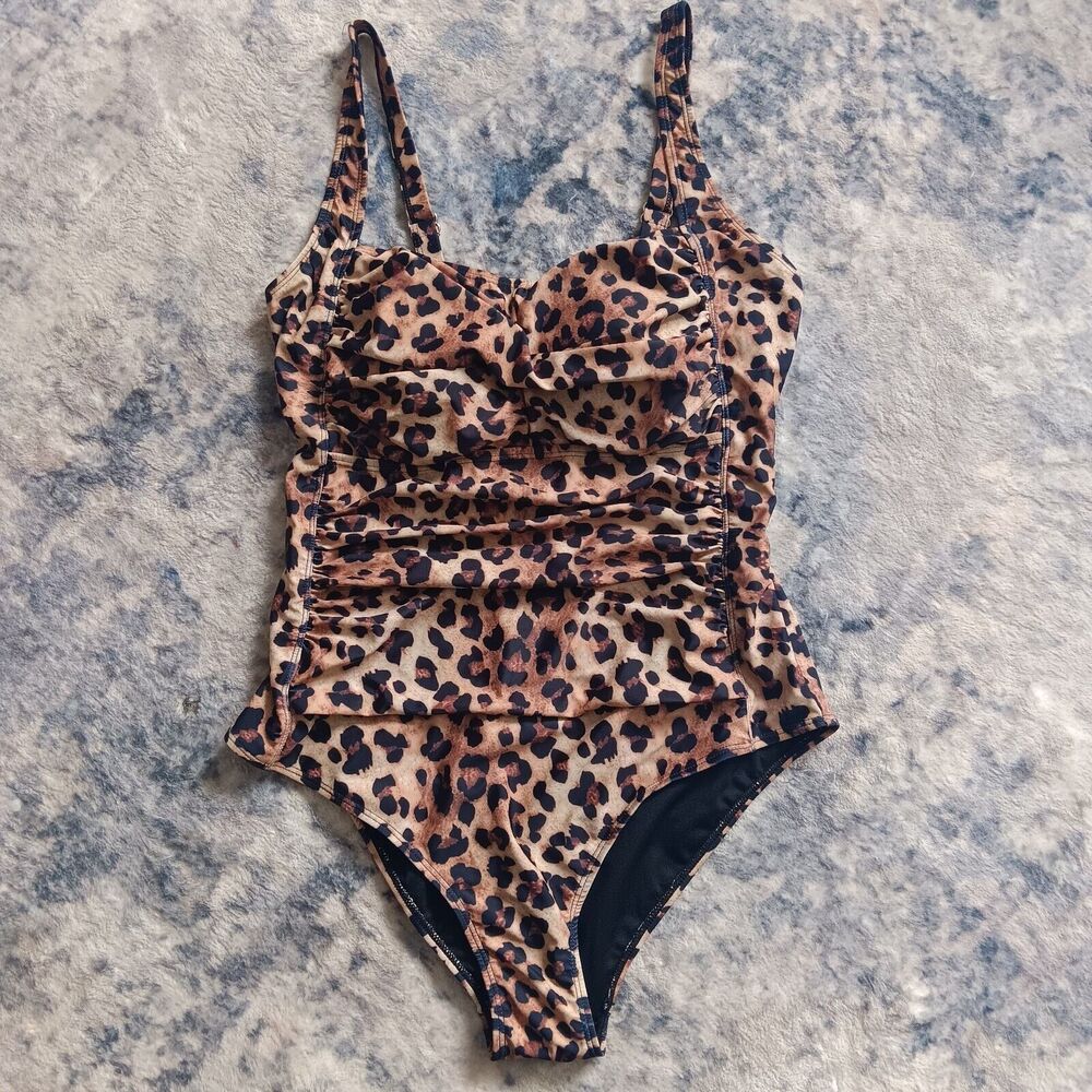 Molybell Womens One-Piece Ruched Swimsuit Animal Print XL